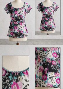 Merida Floral Top🩵🩷🤍
