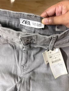 🩶 Zara Grey Skinny-Fit Jeans — New With Tags