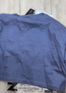 Blue Graphic Print Cropped T-Shirt