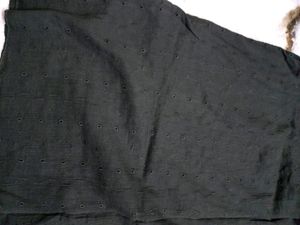 Black Cotton Lucknowi Top
