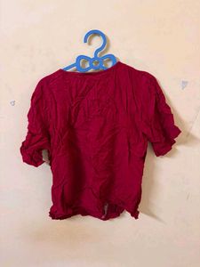Chic Maroon Short-Sleeve Top