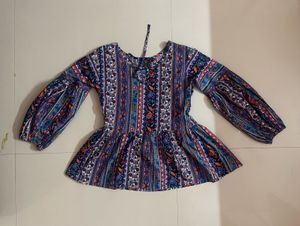 Multicolour peplum top