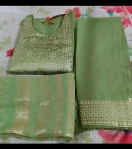 Elegant Light Green Kurta Set with Dupatta