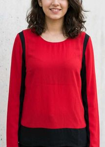 Chic Red & Black Top