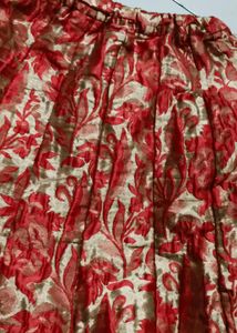 Red Floral Print Maxi Skirt