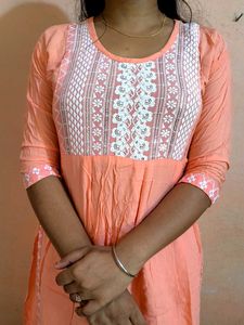 Peach Kurta with Leggings Set
