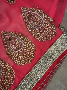 Pink Festive Saree With Blouse