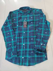 Men's Green &amp; Navy Plaid Shirt