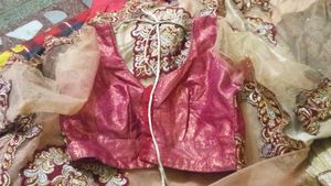 Lehenga Style Saree With Jwellery Set