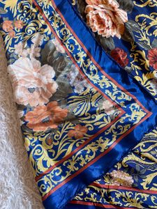 vintage Designer Floral Print Scarf