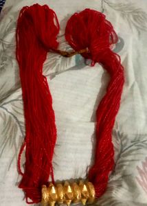 Red Beaded gorkha tilhari with Golden Pendant