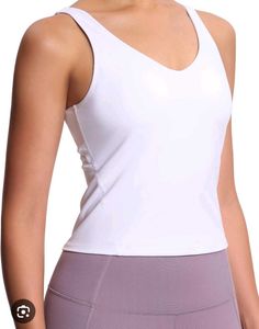 Comfortable White Workout Tank Top