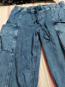 Denim Blue Cargo Joggers