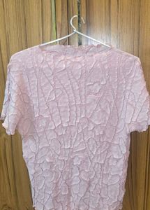 Pink Textured Top – Size M