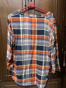 Cozy Plaid V-Neck Top