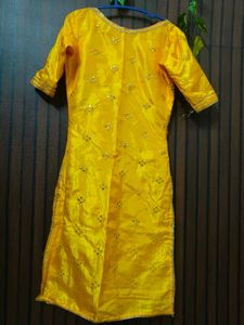 Yellow Embroidered Silk Blouse