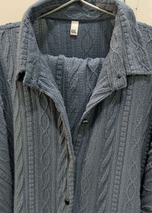 Stylish Blue Cable Knit Co-ord Set