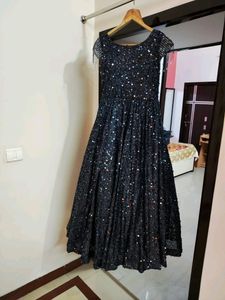Gorgeous Charcoal Grey Wedding Wear Gown.