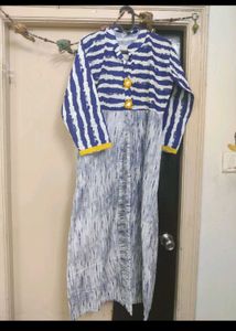 Striped Blue &amp; White Kurta