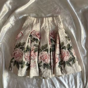 Vintage Luxe Pleated Floral Skirt