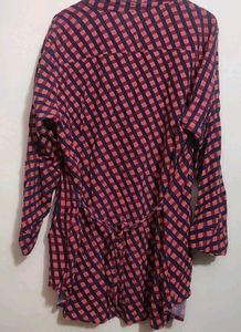 Rust &amp; Black Check Print Top For 46 Bust