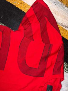 Men's Red Graphic Print T-Shirt