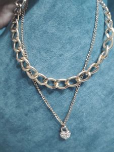 Layered Chain Heart Necklace