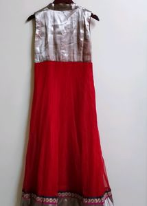 Red &amp; Silver Maxi Dress