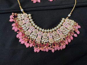 Stunning Pink &amp; Gold Necklace Set