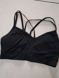XXL Black Strappy Sports Bra