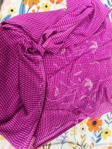 Vibrant Pink Embroidered Saree