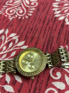 Daniel Klein Chronograph Golden Diamond Wrist Watc
