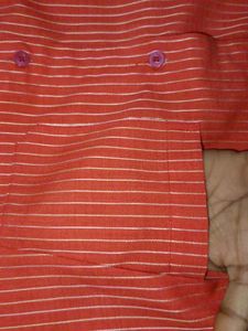Orange Striped Men's Shirt