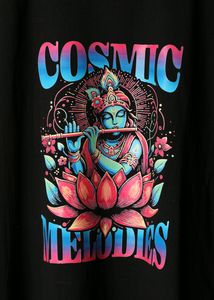 Lord Krishna Cosmic Melodies Printed Tshirt