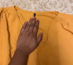 Stylish Yellow Button-Up Top