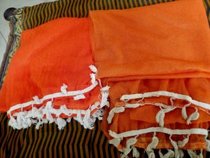 Orange Dupatta with Tassels