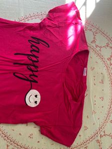 Cute Pink "Happy" Smiley T-Shirt