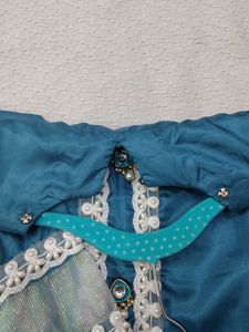 Teal Kurta Set with Lace Trim