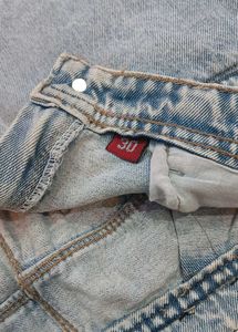 Light Blue Cargo Wide Leg Jeans