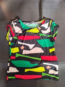 Colorful Abstract Print Top