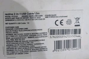 Realme 2-in-oneUSB Cable. 1.5M . QC(3.0/2.0)