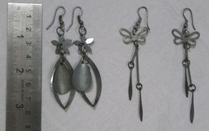 Boho Silver Tone Drop Earrings - 2 Pairs