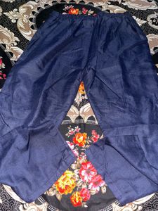 Embroidered Blue Denim Kurta set