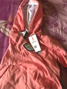 peach colour hoodie with jens brand KIDZELLO