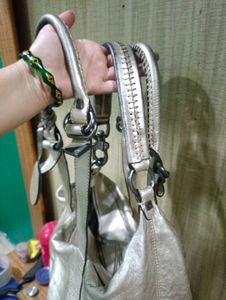Stylish Silver Hobo Handbag