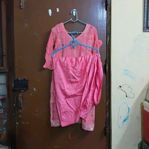 Pink Embroidered Kurta Set