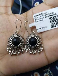 Embellished Round Cut Gem Earrings.