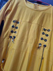 Stylish Yellow Flared Dress