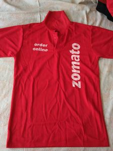 Zomato Order Online Red Polo T-Shirt