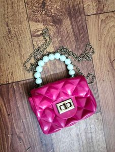 👛Jelly Handbag with Pearl Handle